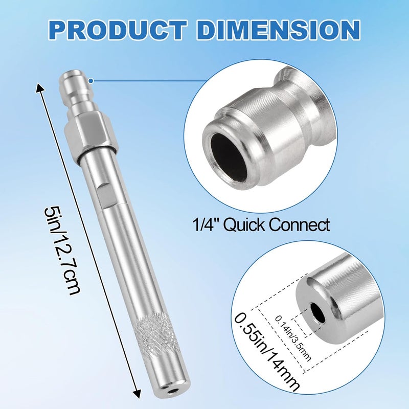 SYFLHYP 1 Pack Pressure Washer Long Range Chemical Soap Nozzle, Premium Ladder Saver Shooter Tip for 1700-6000 PSI, 3-7GPM Pressure Washer, with 1/4 inches Quick Connect - Image 2